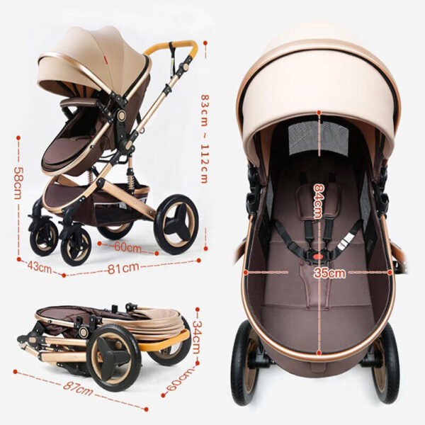 9-in-1 Foldable Baby Pram Bassinet Carriage 2024