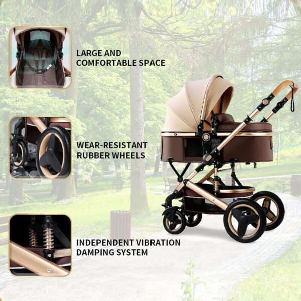 9-in-1 Foldable Baby Pram Bassinet Carriage 2024 - Image 7