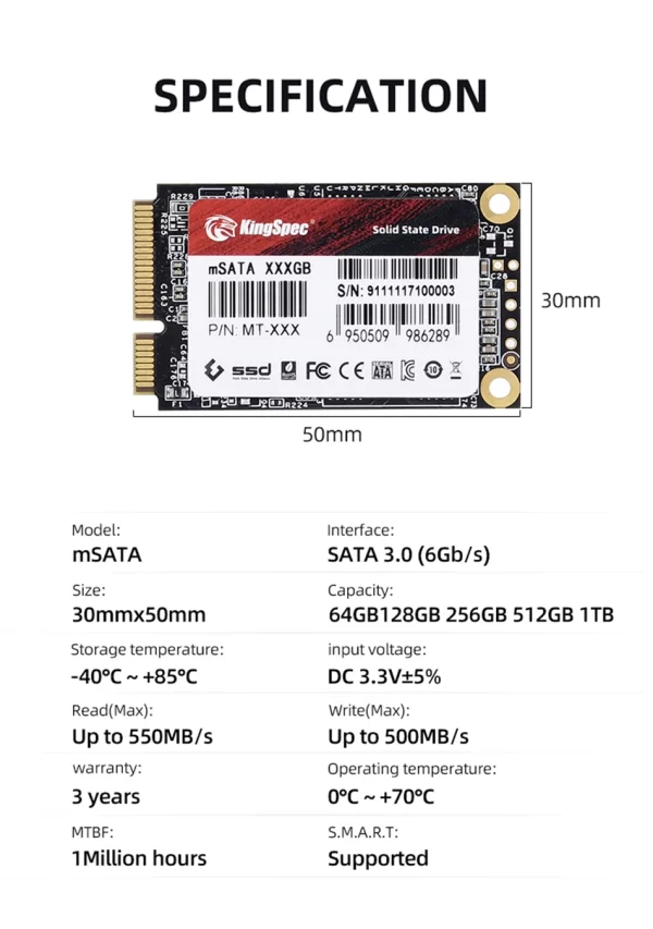 MSATA SSD - 128GB/ 256GB/ 512GB/ 1TB/ 2TB - Image 9