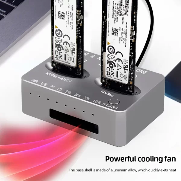 NVME SSD Docking Station Dual-Bay - Image 5