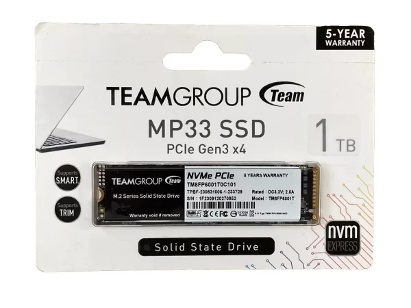 TEAMGROUP - 1TB M.2 NVME SSD MP33 PCIe 3.0