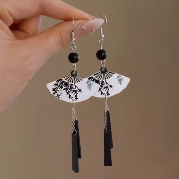 Chinese Fan Earrings - Image 2