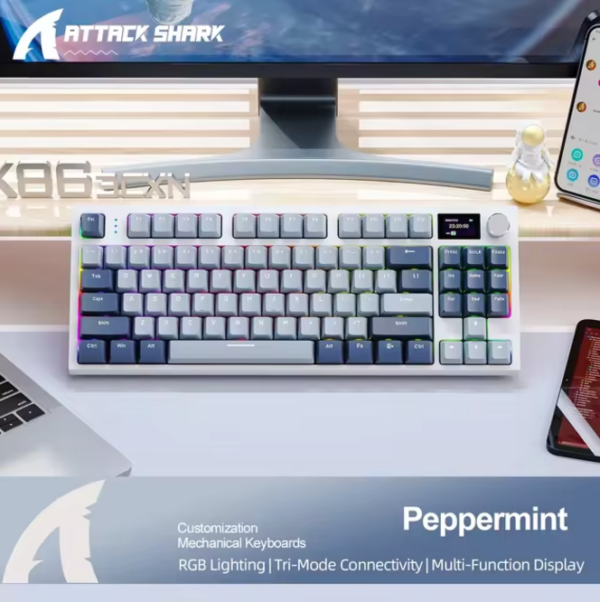 AttackShark - 87 Keys Wireless Mechanical Keyboard (K86) - Image 2