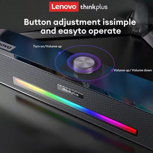 Lenovo ThinkPlus TS33 Wired and Bluetooth 5.0 Speaker Soundbar - Image 5