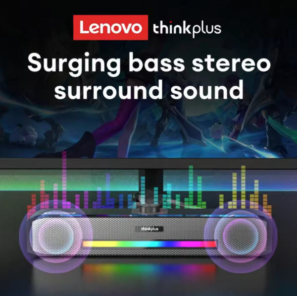 Lenovo ThinkPlus TS33 Wired and Bluetooth 5.0 Speaker Soundbar - Image 6